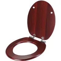Casaria Siège de toilette en bois MDF double système d'abaissement