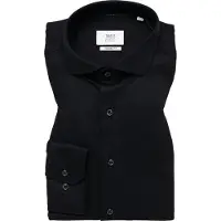 1863 by Eterna Soft Tailoring Modern Fit Chemise en jersey noir, Unicolore