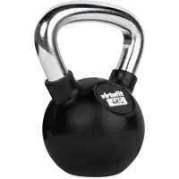 VirtuFit Kettlebell - Caoutchouc/Chrome - 4 kg - Noir - Poids de sport - Design durable - Poignée ergonomique - Convient pour CrossFit & Fitness - Entraînement physique
