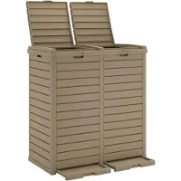 vidaXL Poubelle d'extérieur marron clair 78x41x86 cm Polypropylène