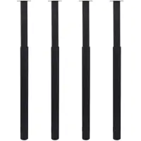 vidaXL Pieds de table télescopiques 4 pcs. noir 710 - 1100 mm