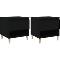 vidaXL Tables de chevet 2 pcs Noir 50x46x50 cm Bois d’ingénierie