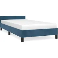 vidaXL Cadre de lit sans matelas bleu foncé 100x200 cm velours