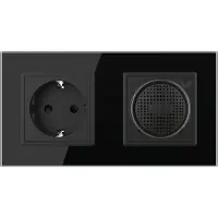 Livolo Haut-parleur Bluetooth | Bouchet mural noir | .nl