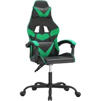 vidaXL Chaise gaming pivotante Noir et vert Simili cuir