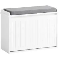 SoBuy Meuble à chaussures - - Avec 1 tiroir - Max. 150 kg - 60 x 26 x 46 cm - Blanc/ Gris