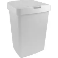 Sunware Delta poubelle à couvercle rabattable - avec anneau de maintien pour sac poubelle - 50 litres - 39,7 x 34,5 x 60 cm - blanc