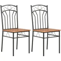 vidaXL Chaises de salle àmanger 2 pcs. Marron MDF