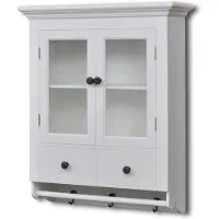 vidaXL Armoire de cuisine suspendue avec porte vitrée en bois blanc