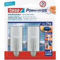 TESA Crochets Powerstrips LARGE, tendance, chrome
