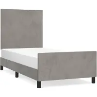 vidaXL Cadre de lit sans matelas gris clair 90x190 cm velours