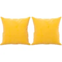 vidaXL Coussins décoratifs 2 pcs Jaune 40x40 cm Velours