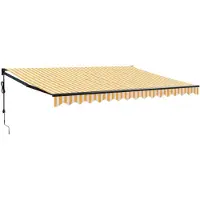 vidaXL Store électrique à manivelle jaune et blanc 4,5x3 m