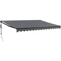 vidaXL Store électrique à manivelle Anthracite 4,5x3 m