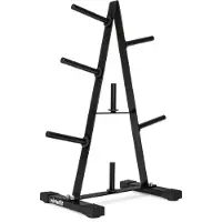 VirtuFit Support pour disques d'haltères 30 mm, noir mat, 7 tiges de fixation