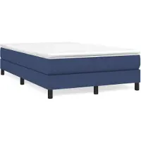 vidaXL Lit boxspring avec matelas bleu 120x200 cm Tissu