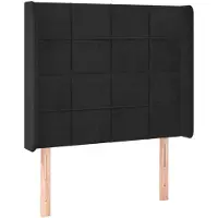 vidaXL Tête de lit avec oreilles noir 83x16x118/128 cm velours