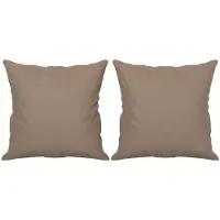 vidaXL Coussins décoratifs lot de 2 Taupe 40x40 cm Tissu microfibre