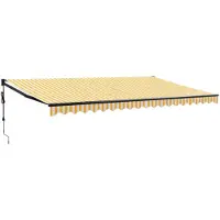 vidaXL Store électrique à manivelle jaune et blanc 5x3 m