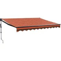 vidaXL Store électrique à manivelle Orange et brun 3,5x2,5 m
