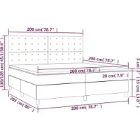 vidaXL Lit boxspring avec matelas noir 200x200 cm velours