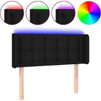 vidaXL Tête de lit LED noir 93x16x78/88 cm Tissu