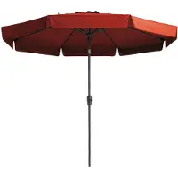 Madison Parasol Flores Luxe 300 cm Rond Rouge brique