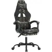 vidaXL Chaise de jeu avec repose-pieds noir et camouflage similicuir