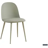 Molecule Chaise gris-vert Jasmin en polypropylène avec coussin en PU | Pieds en métal | H81 x L51 x P44 cm