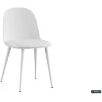 Molecule Chaise blanche Jasmin en polypropylène avec coussin en PU | Pieds en métal | H81 x L51 x P44 cm