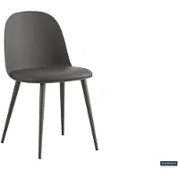 Molecule Chaise grise Jasmin en polypropylène avec coussin en PU | Pieds en métal | H81 x L51 x P44 cm