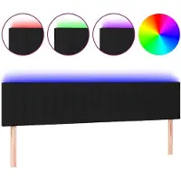 vidaXL LED Tête de lit noir 180x5x78/88 cm Tissu