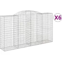 vidaXL Gabions 6 pcs voûtés 300x50x160/180 cm en fer