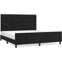 vidaXL Cadre de lit avec tête de lit noir 180x200 cm velours