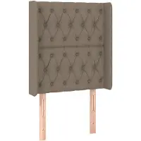 vidaXL Tête de lit avec oreilles taupe 83x16x118/128 cm Tissu