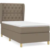 vidaXL Lit Boxspring avec matelas Taupe 80x200 cm Tissu