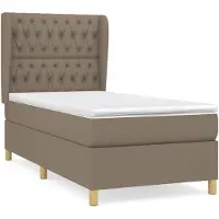 vidaXL Lit boxspring avec matelas Taupe 90x190 cm Tissu