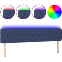 vidaXL LED Tête de lit bleu 180x7x78/88 cm Tissu