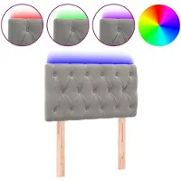 vidaXL Tête de lit LED gris clair 80x7x78/88 cm velours