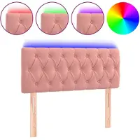 vidaXL LED Tête de lit rose 100x7x78/88 cm velours