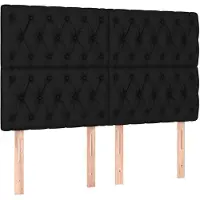 vidaXL Têtes de lit 4 pcs. noir 72x7x78/88 cm Tissu