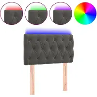 vidaXL Tête de lit LED gris foncé 80x7x78/88 cm velours