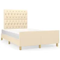 vidaXL Cadre de lit sans matelas Crème 120x200 cm Tissu