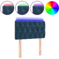 vidaXL Tête de lit LED bleu foncé 80x7x78/88 cm velours