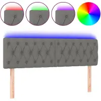 vidaXL Tête de lit LED gris foncé 144x7x78/88 cm Tissu