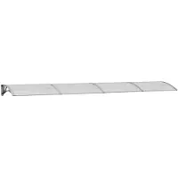 vidaXL Auvent de porte Gris et transparent 400x75 cm Polycarbonate
