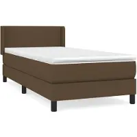 vidaXL Lit boxspring avec matelas brun foncé 90x190 cm Tissu