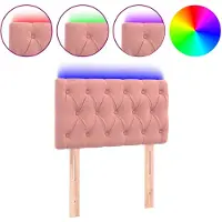 vidaXL LED Tête de lit rose 80x7x78/88 cm velours