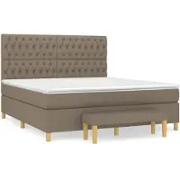 vidaXL Lit boxspring avec matelas Taupe 180x200 cm Tissu