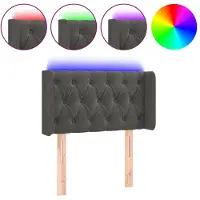 vidaXL Tête de lit LED gris foncé 83x16x78/88 cm velours